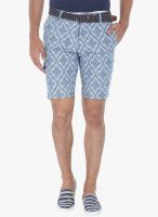 Zobello White Printed Shorts