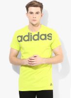 Adidas Yellow Training Round Neck T-Shirt