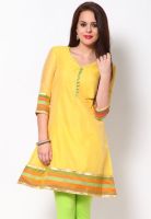 Alma Lemon Solid Kurtis