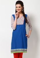 Aurelia Blue Solid Kurtis