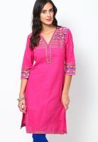 Aurelia Pink Solid Kurtis