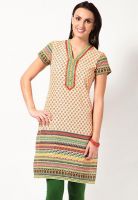 Aurelia Yellow Printed Kurtis