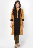 Ayaany Black Printed Kurta