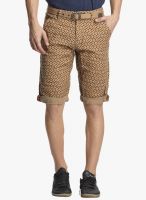 BEEVEE Khaki Printed Shorts