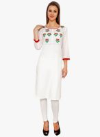 Bhama Couture White Embroidered Kurta