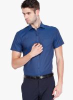 Black Coffee Blue Slim Fit Formal Shirt