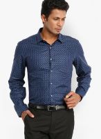 Black Coffee Checks Navy Blue Formal Shirt