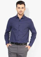 Blackberrys Blue Solid Slim Fit Formal Shirt