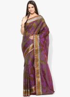 Bunkar Green Printed Silk Blend Saree