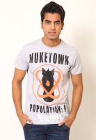 Call Of Duty Grey Printed Round Neck T-Shirts