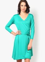 Color Cocktail Green Colored Solid Shift Dress