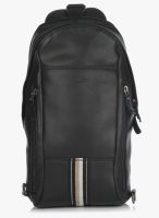 Da Milano 15 Inches Black Leather Backpack
