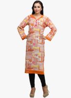 Dees by Dashmesh Orange Printed Kurta