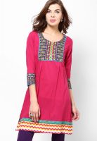 Diya Fuchsia Printed Kurtis