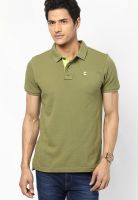 FREECULTR Green Solid Polo T-Shirts