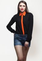 Faballey Full Sleeve Solid Black Shirt