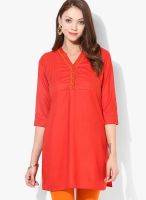 G Red Embellished Kurta