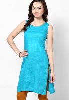 Gili Aqua Blue Solid Kurtis