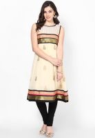 Gili Beige Printed Anarkali