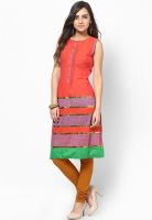 Gili Orange Printed Kurtis