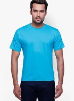 Globus Blue Solid Round Neck T-Shirts