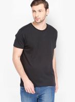 Highlander Black Solid Round Neck T-Shirts