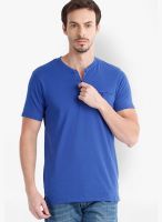 Highlander Blue Solid Henley TShirt