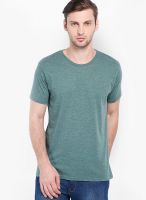 Highlander Green Solid Round Neck T-Shirts