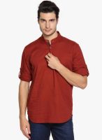 Highlander Rust Slim Fit Casual Shirt