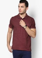 Incult Maroon Solid Polo T-Shirts