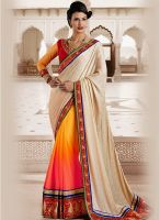 Indian Women By Bahubali Beige Embroidered Saree