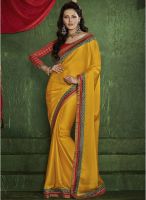 Indian Women By Bahubali Yellow Embroidered Saree