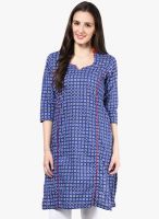 Indidori Blue Printed Kurti