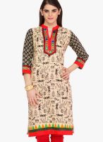 Jashn Beige Printed Kurtis