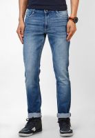 John Players Blue Solids Skinny Fit Jeans