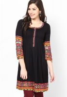 Jugnu Black Solid Kurtis