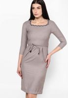 Kaaryah Beige Colored Solid Bodycon Dress
