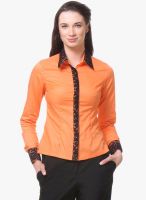 Kaaryah Orange Solid Shirt