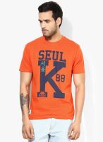 Kappa Orange Round Neck T-Shirt