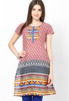 Karigari Red Printed Kurtis