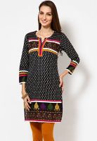 Kurti'S Black Printed Kurtis