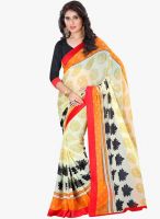 Lookslady Beige Printed Saree