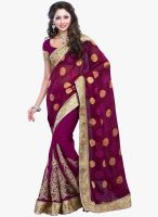 Lookslady Purple Embroidered Saree