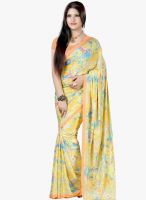 Lookslady Yellow Printed Saree Lookslady Yellow Printed Saree