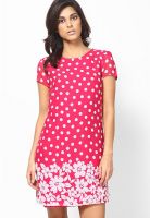 MB Pink Colored Printed Shift Dress