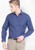 Mark Taylor Navy Blue Check Slim Fit Formal Shirt