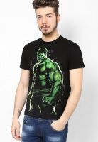 Marvel Black Printed Round Neck T-Shirts