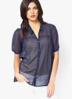 Mineral Navy Blue Solid Shirts