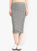 Miss Bennett London Rib Grey Marl Skirt
