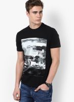 Monteil & Munero Black Printed Round Neck T-Shirt